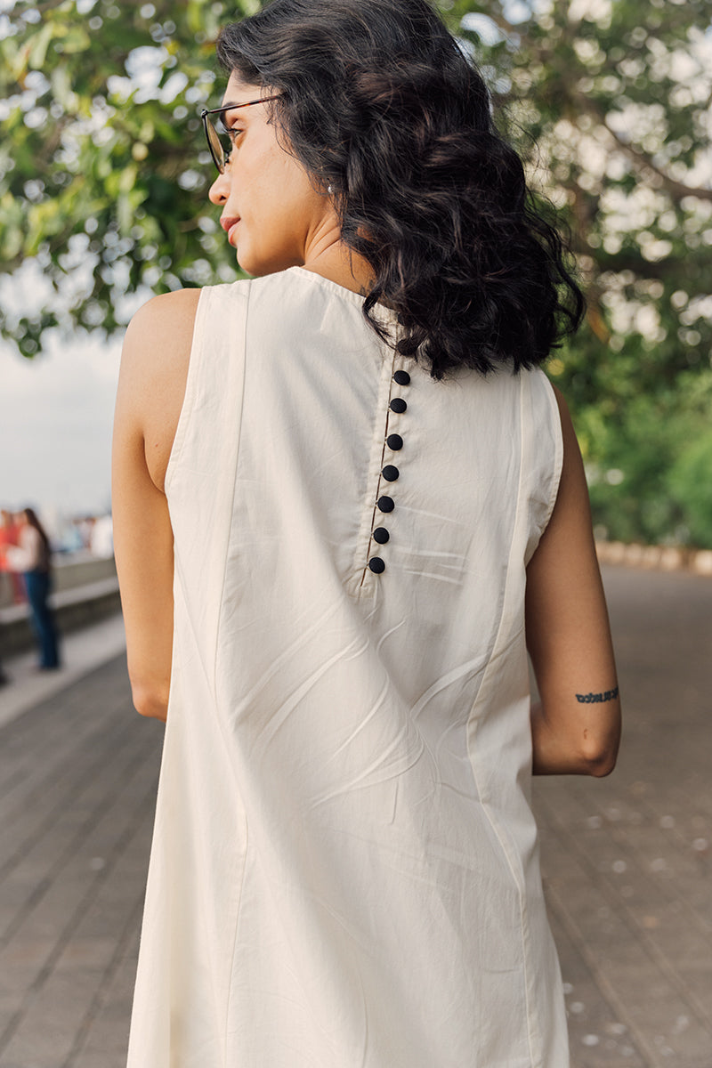 Marine Dress | Hand-Painted Flare Dress Asaii