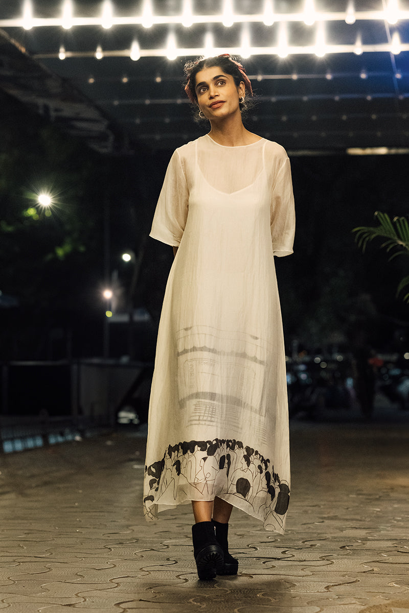 Theatre Dress | Hand-Painted Sheer Dress