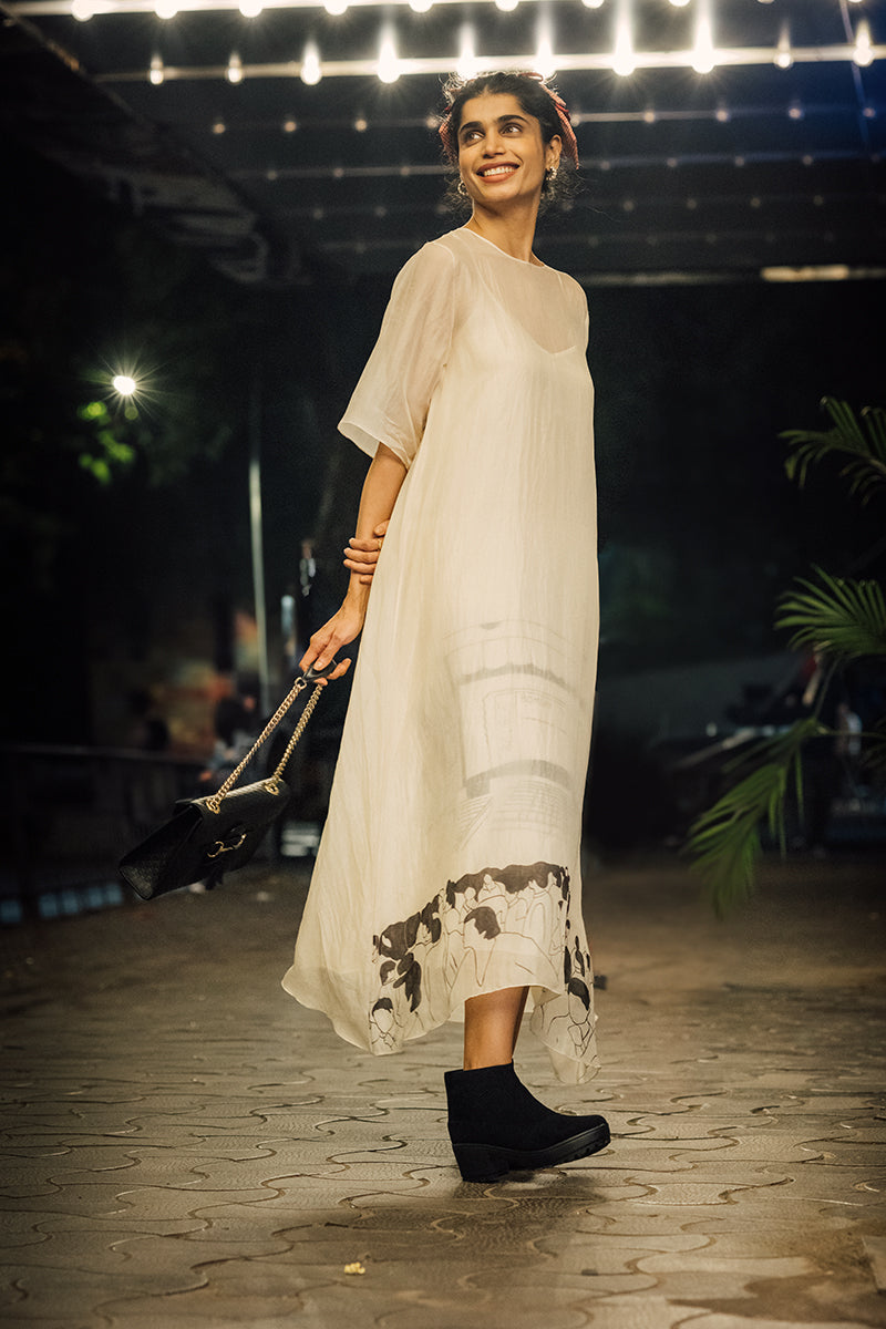 Theatre Dress | Hand-Painted Sheer Dress