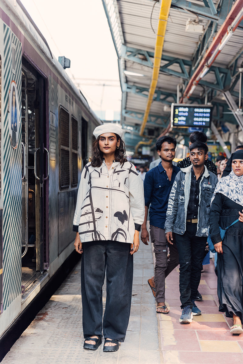 Railway Shirt | Hand-Painted Cotton Shirt Asaii