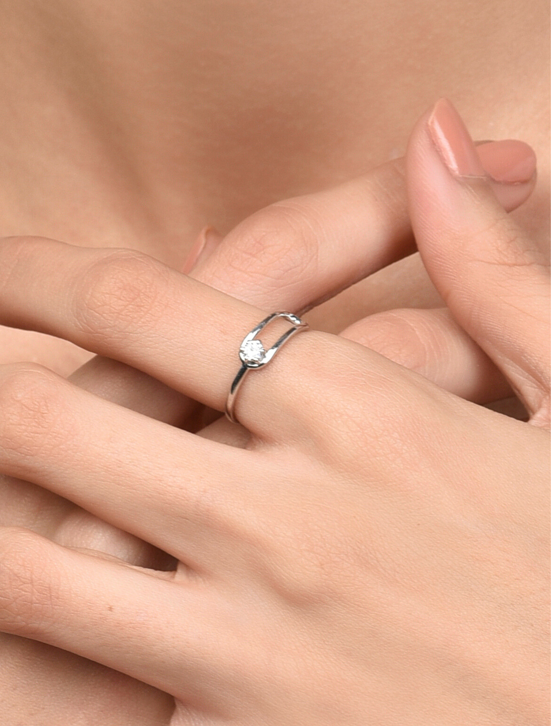 Love Knot Ring | Stackable Sterling Silver Solitaire Ring For Daily Wear Fian