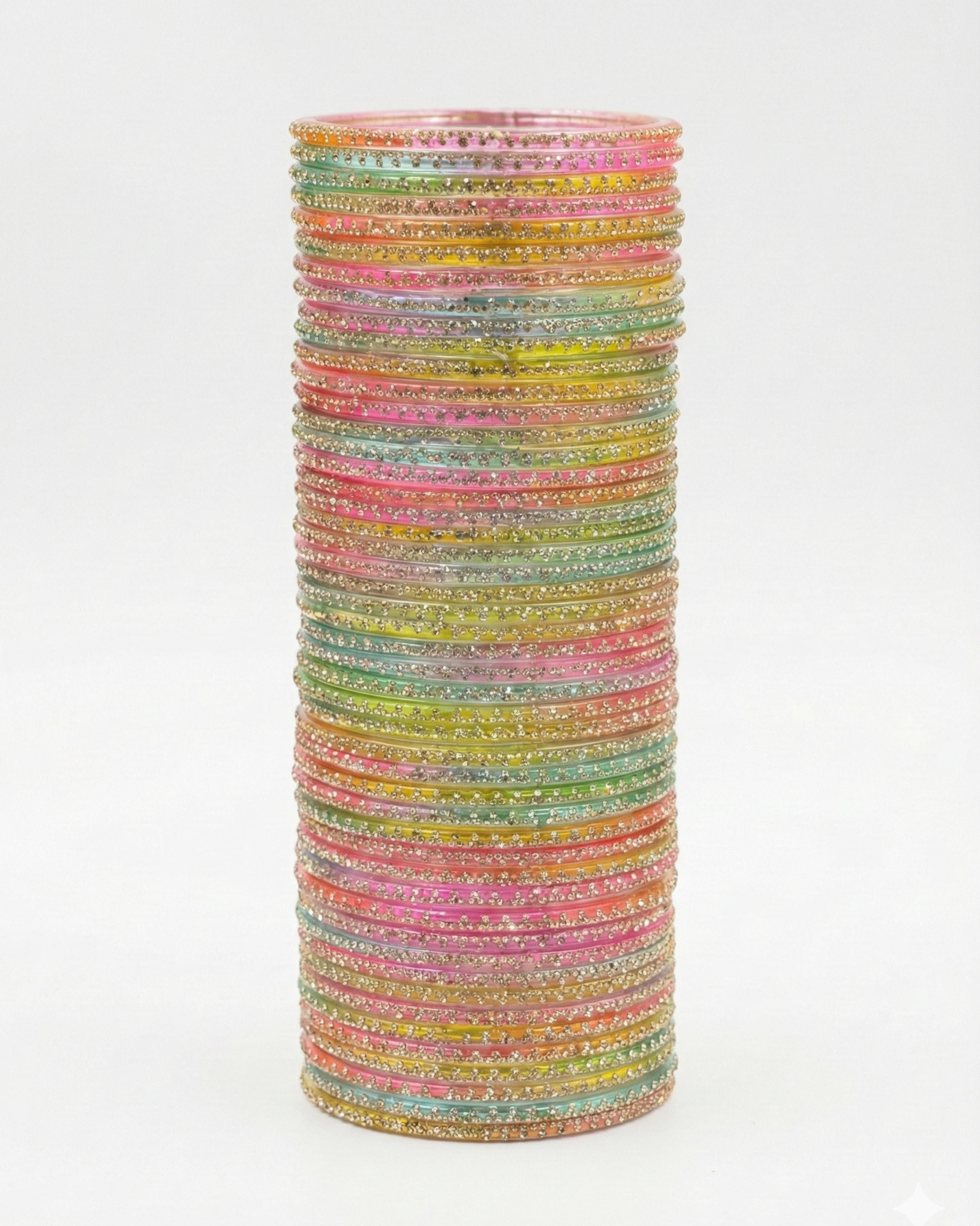 Premium Ombre Rhinestone Glass Bangles | Set of 24 | Exquisite Indian Festive & Wedding Jewellery