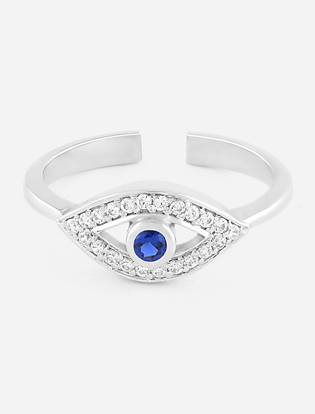 Evil Eye Ring | Dainty Sterling Silver Protection Ring 