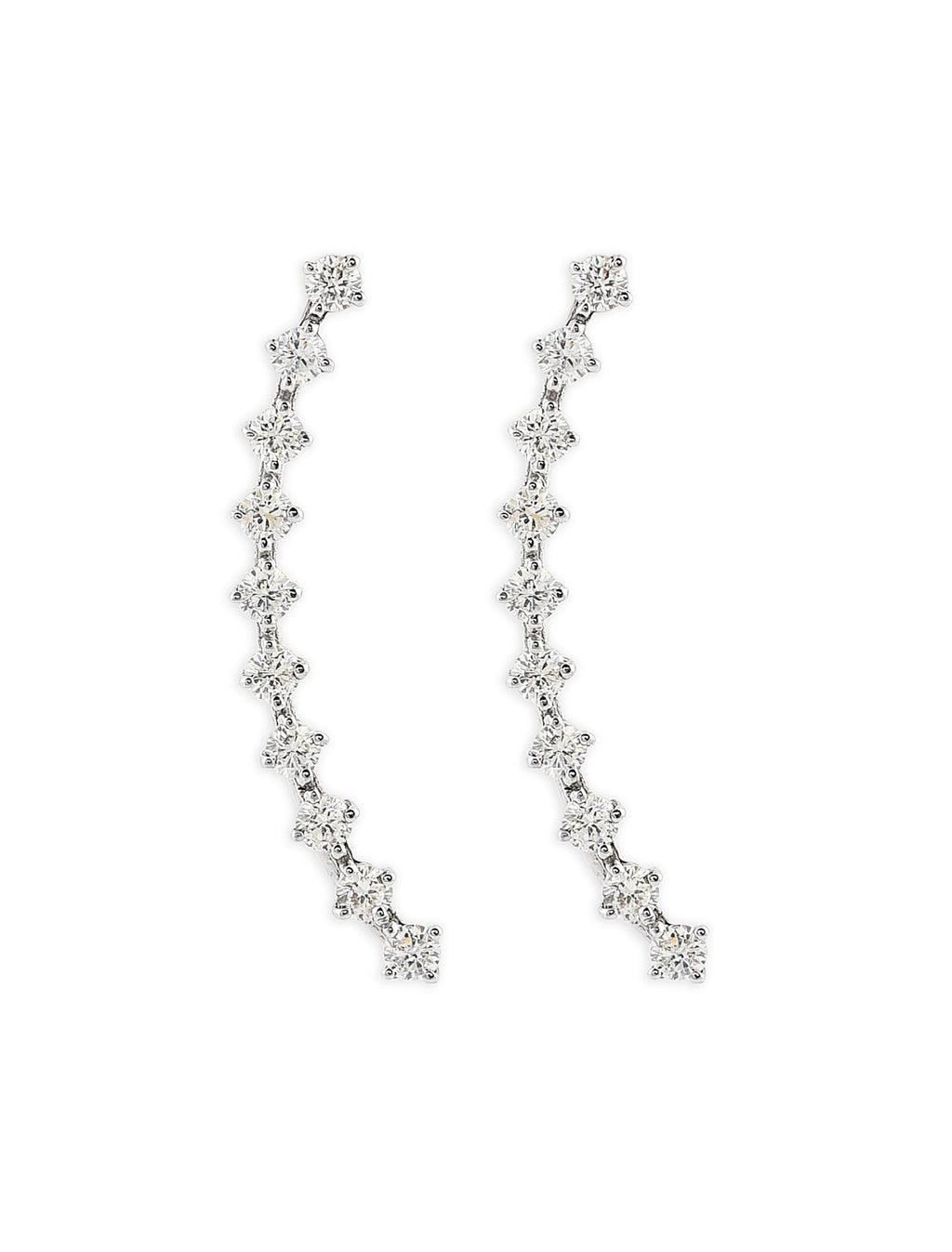 Reyes Earrings | Minimal Sterling Silver Climber Earrings 