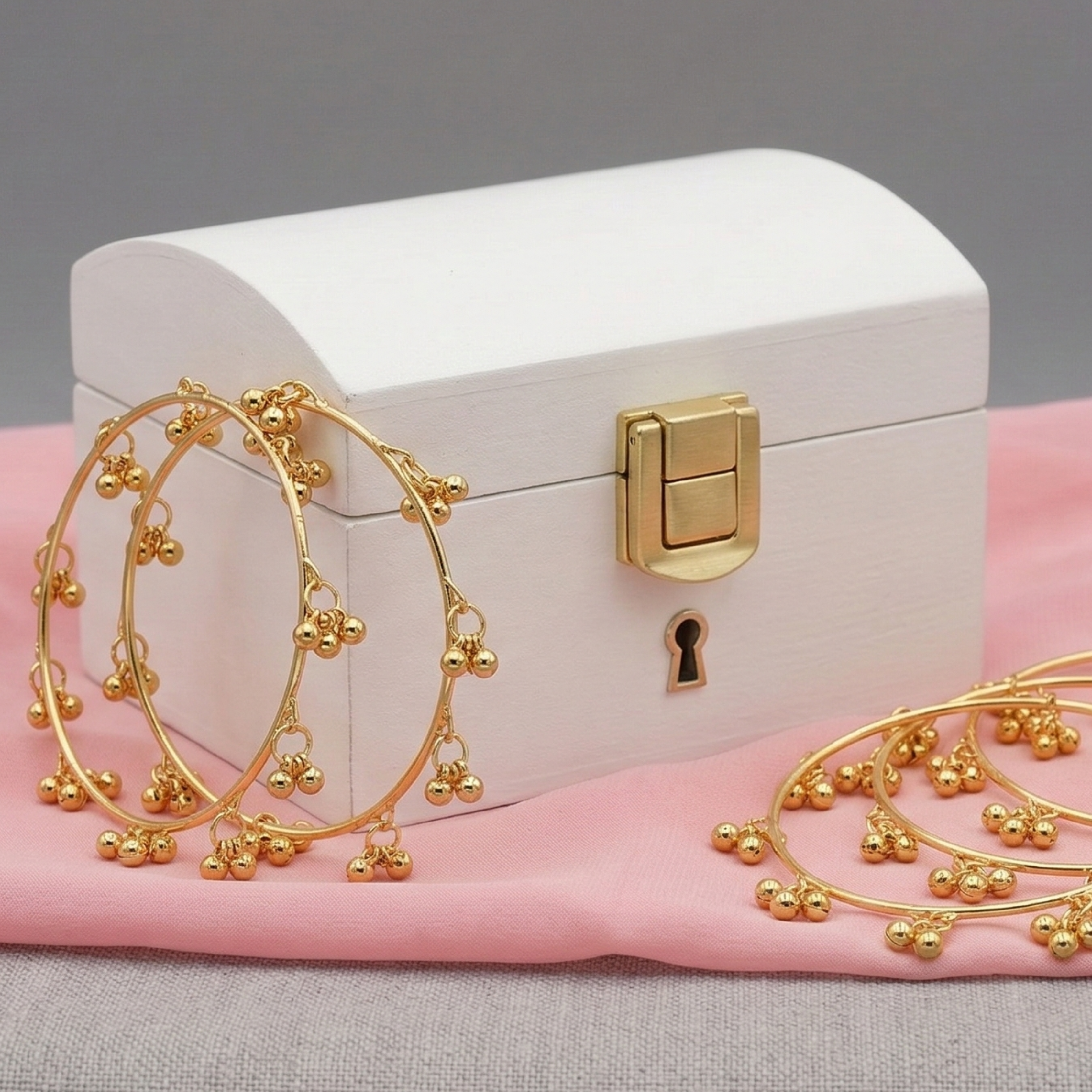 Viral Golden Ghungroo Bangles | Set of 8 Chudiya For Women | Bangles With Latkans For Indian Festivals & Weddings Good Desi Marketplace