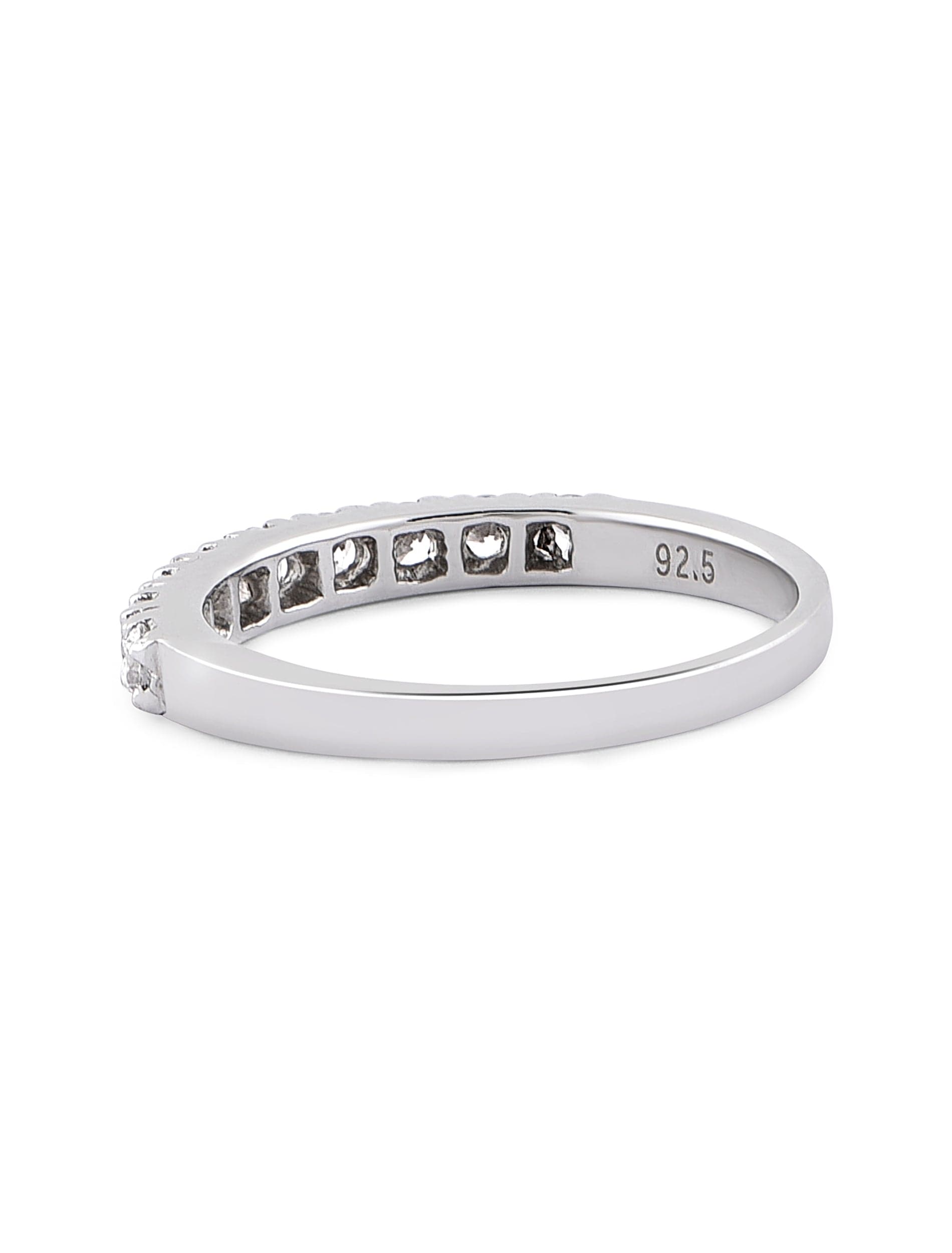Crescenzo Ring | Stackable Zircon Studded Band Sterling Silver Fian