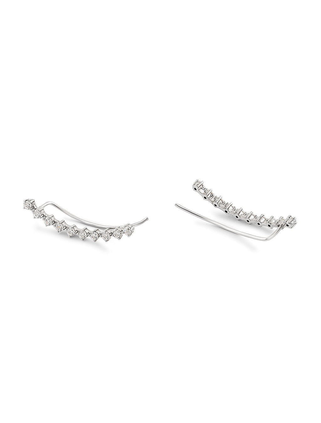 Reyes Earrings | Minimal Sterling Silver Climber Earrings 