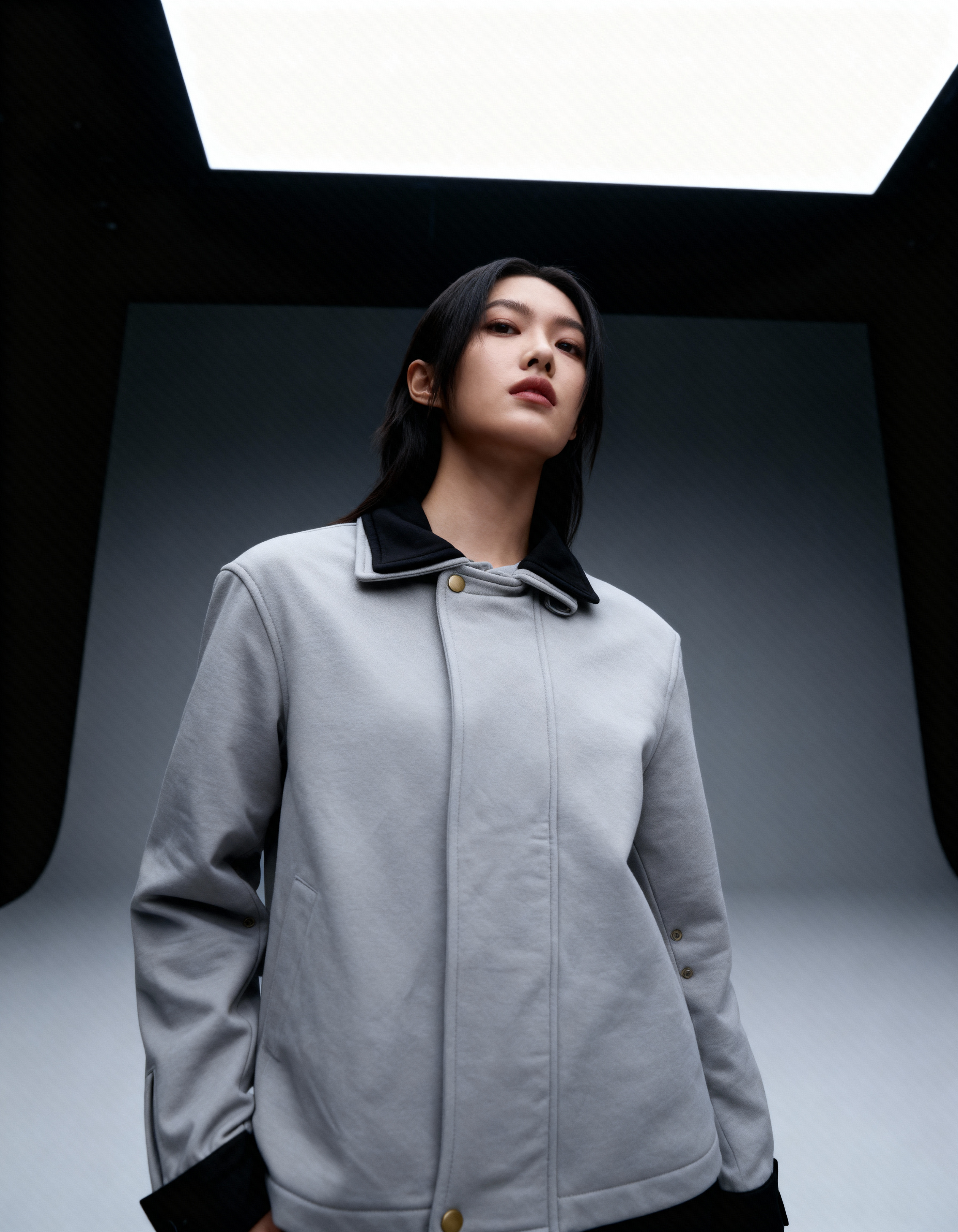 Sashimi Jacket | Blended Wool & Leather Patch Jacket