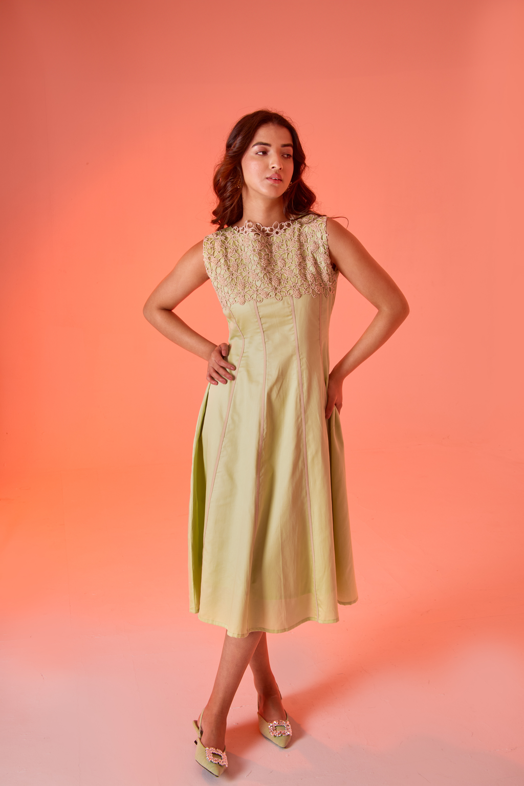 Jade | Midi Lace Accent Dress An'era by Asmita Verma