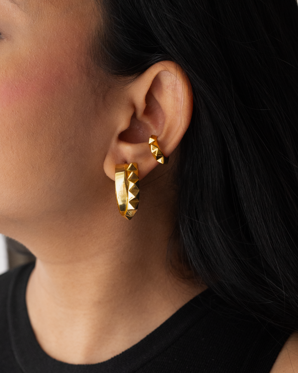 Sunburst Hoops | Contemporary Statement Hoop Earrings