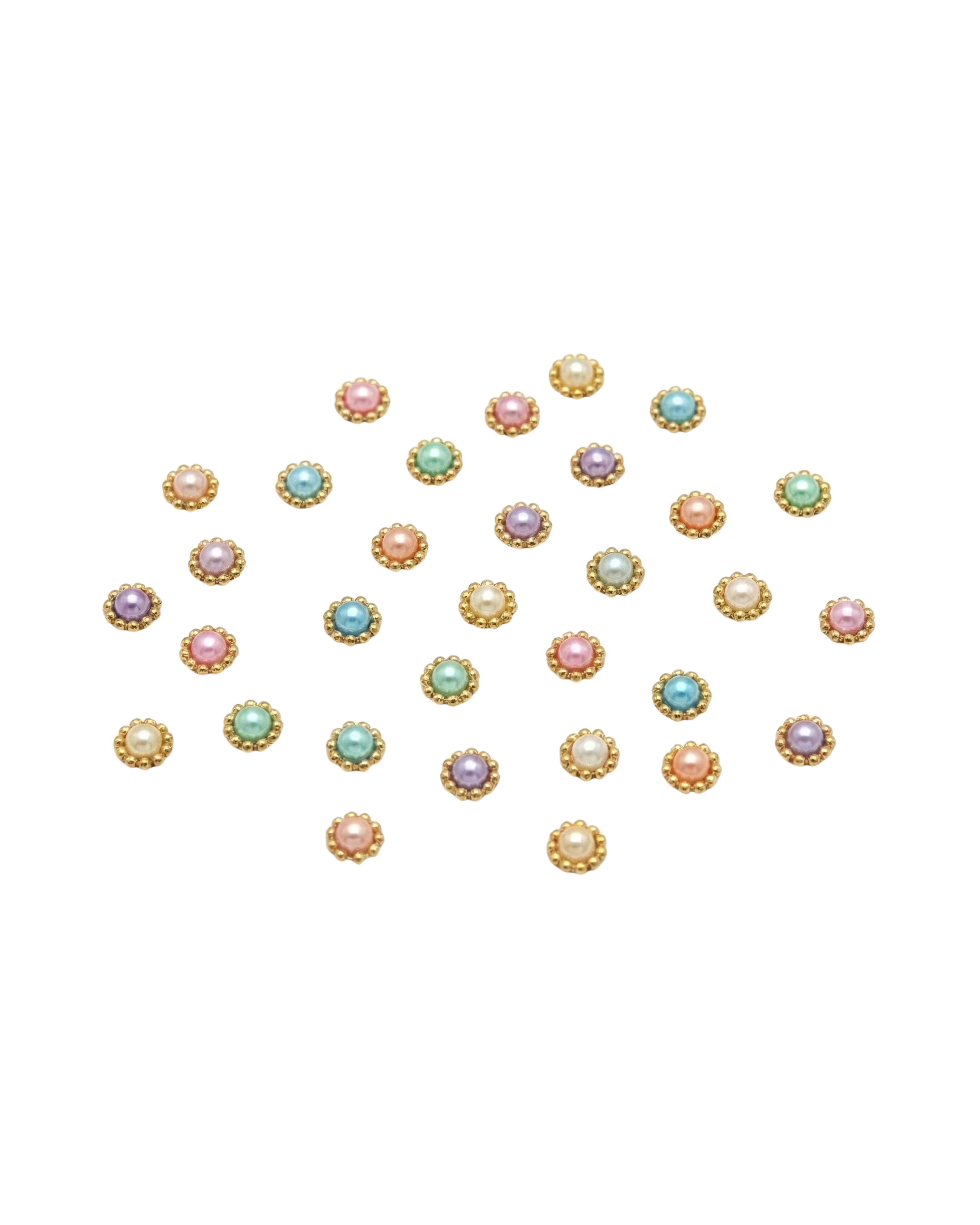 Minimal Multi-Coloured Tiny Faux Pearl Bindis | Pack of 20 | Premium Indian & Occasion Wear Bindis 