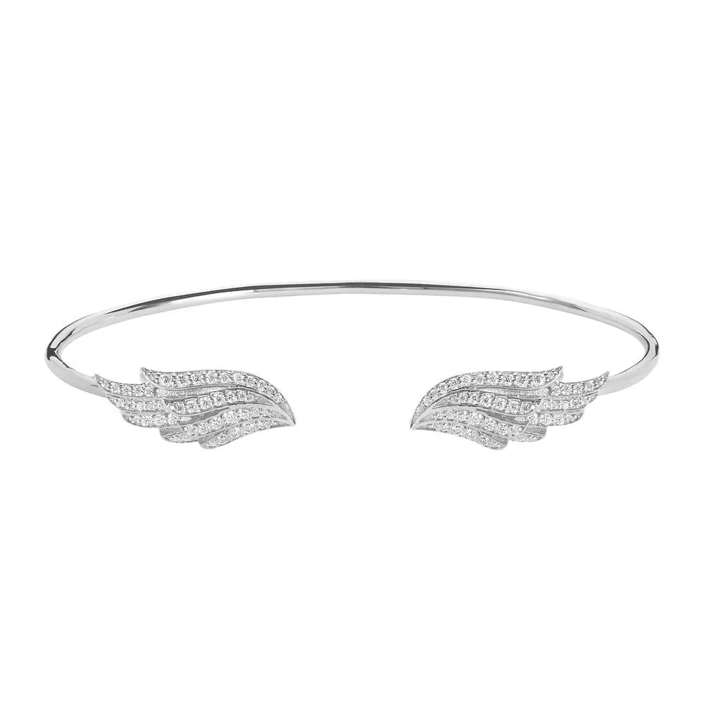 Angel Wing Sterling Silver Bangle BLOOMTINE