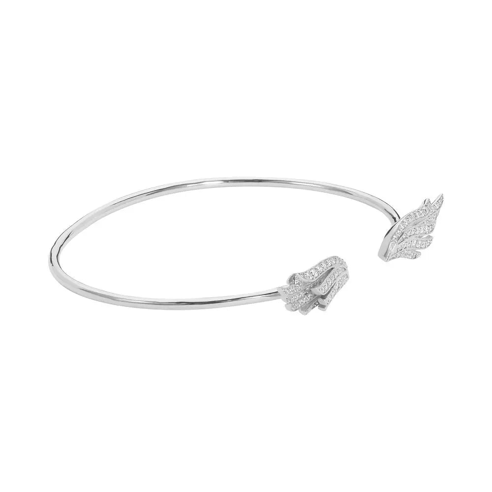 Angel Wing Sterling Silver Bangle BLOOMTINE