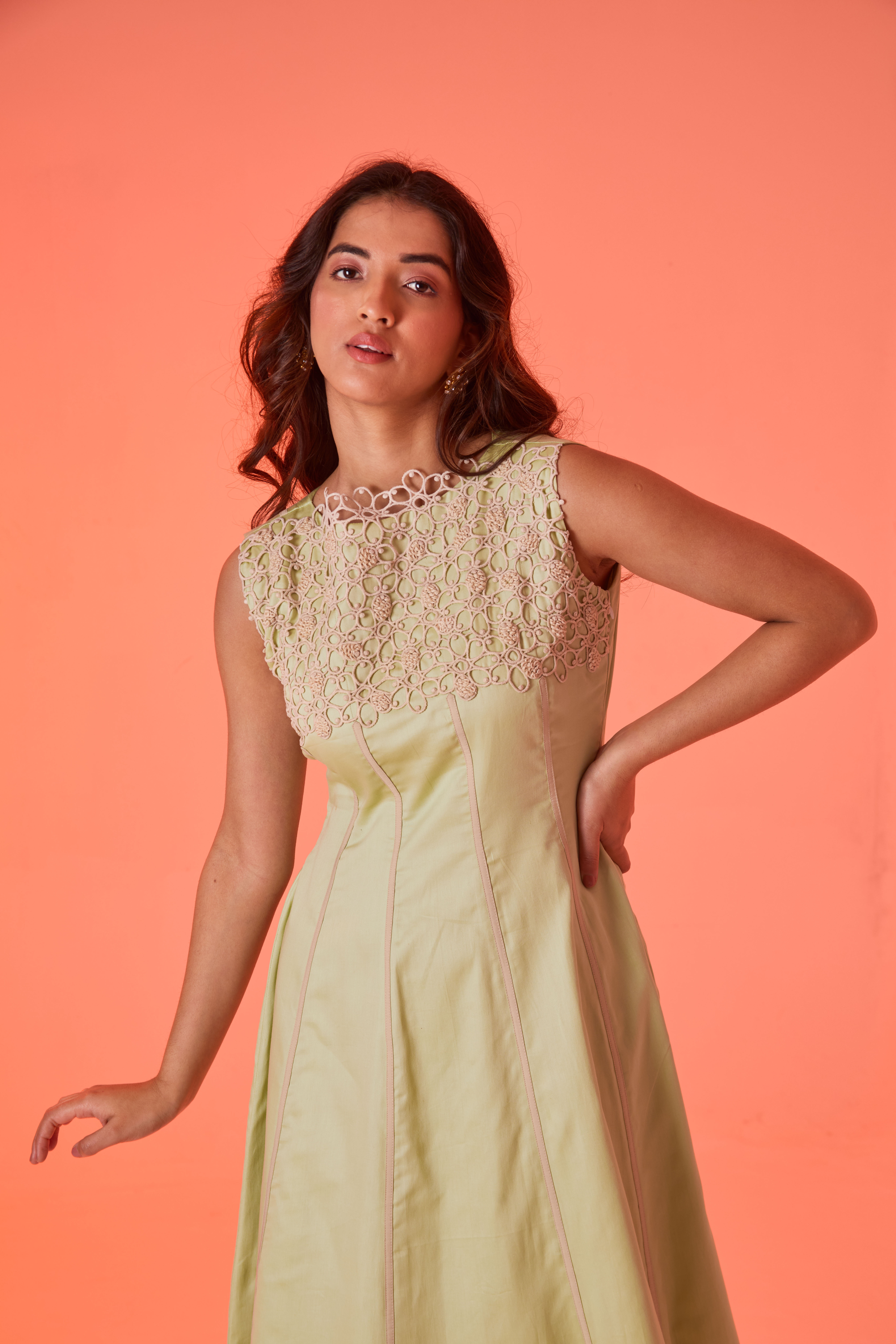Jade | Midi Lace Accent Dress An'era by Asmita Verma