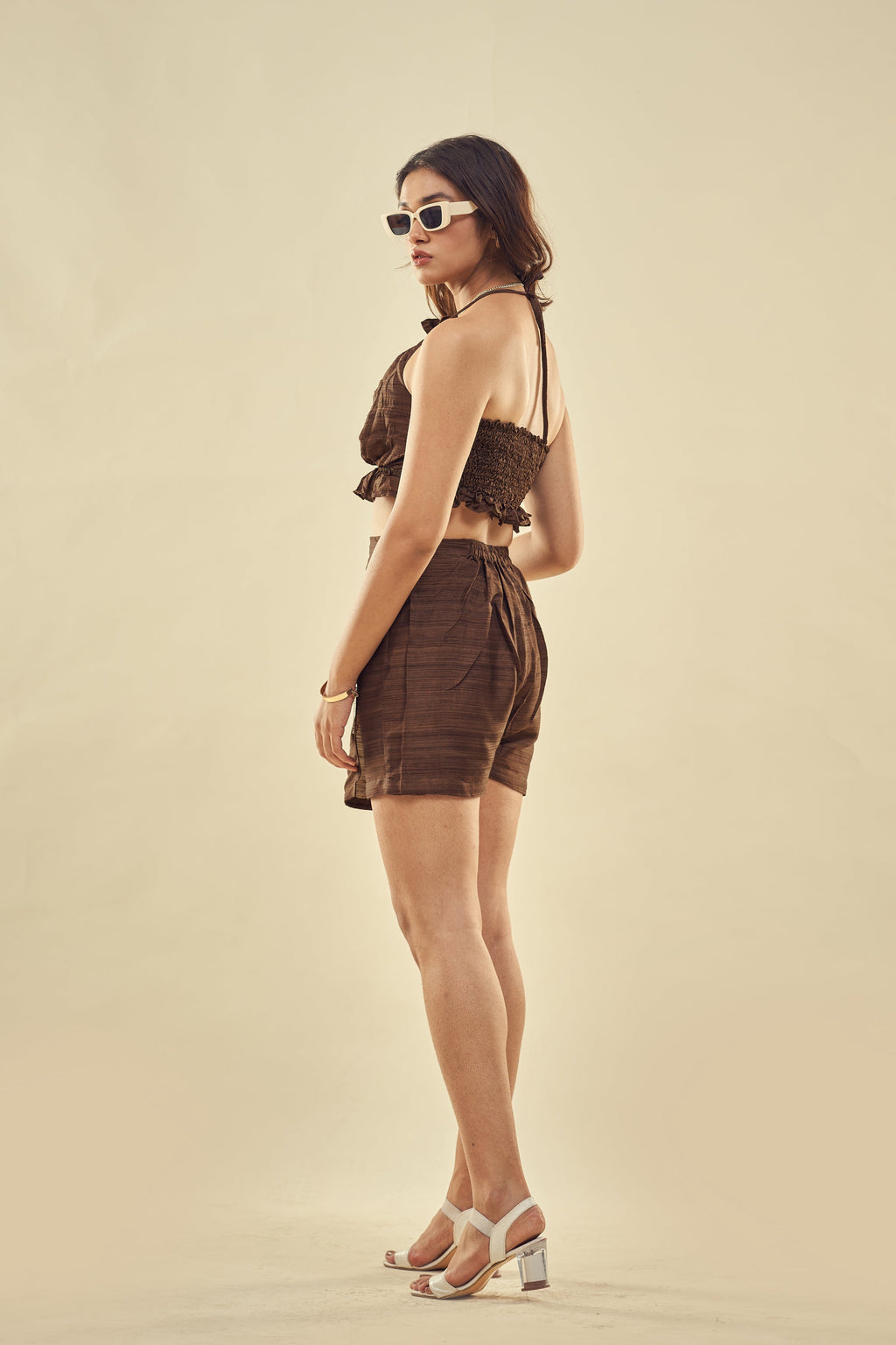 Summer Paradise Brown Skorts Set | Premium Resortwear Co-ord Set