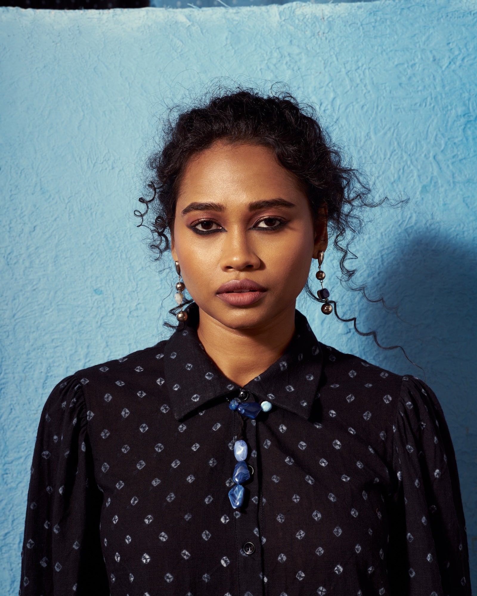 Tara Cotton Shirt | Elegant Black Top with Cinching Waist Tie The House Of Ara