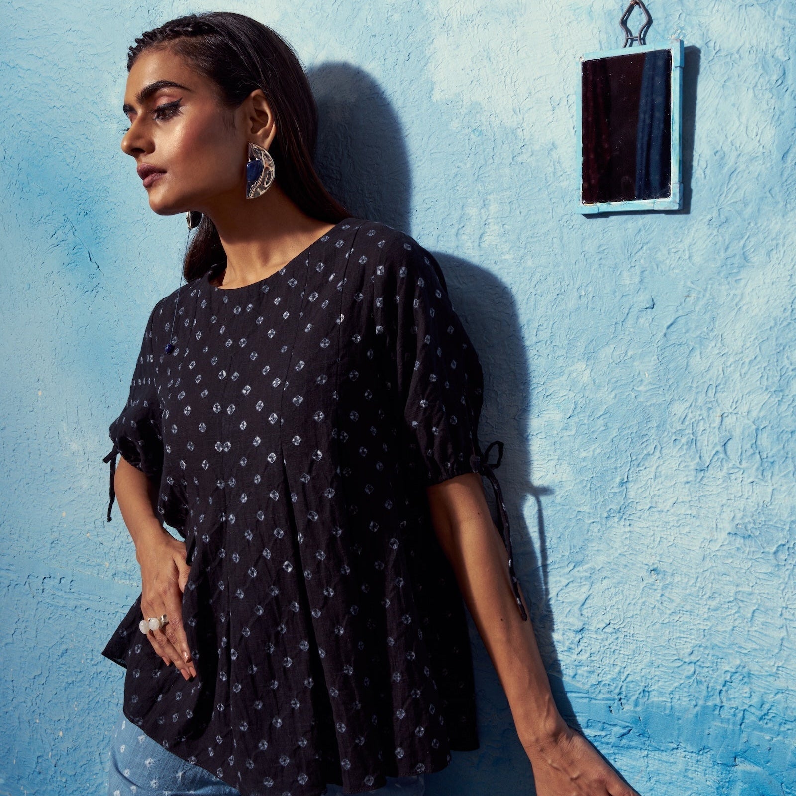 Bandhej Yamika Top | Dori-Tied Sleeves The House Of Ara