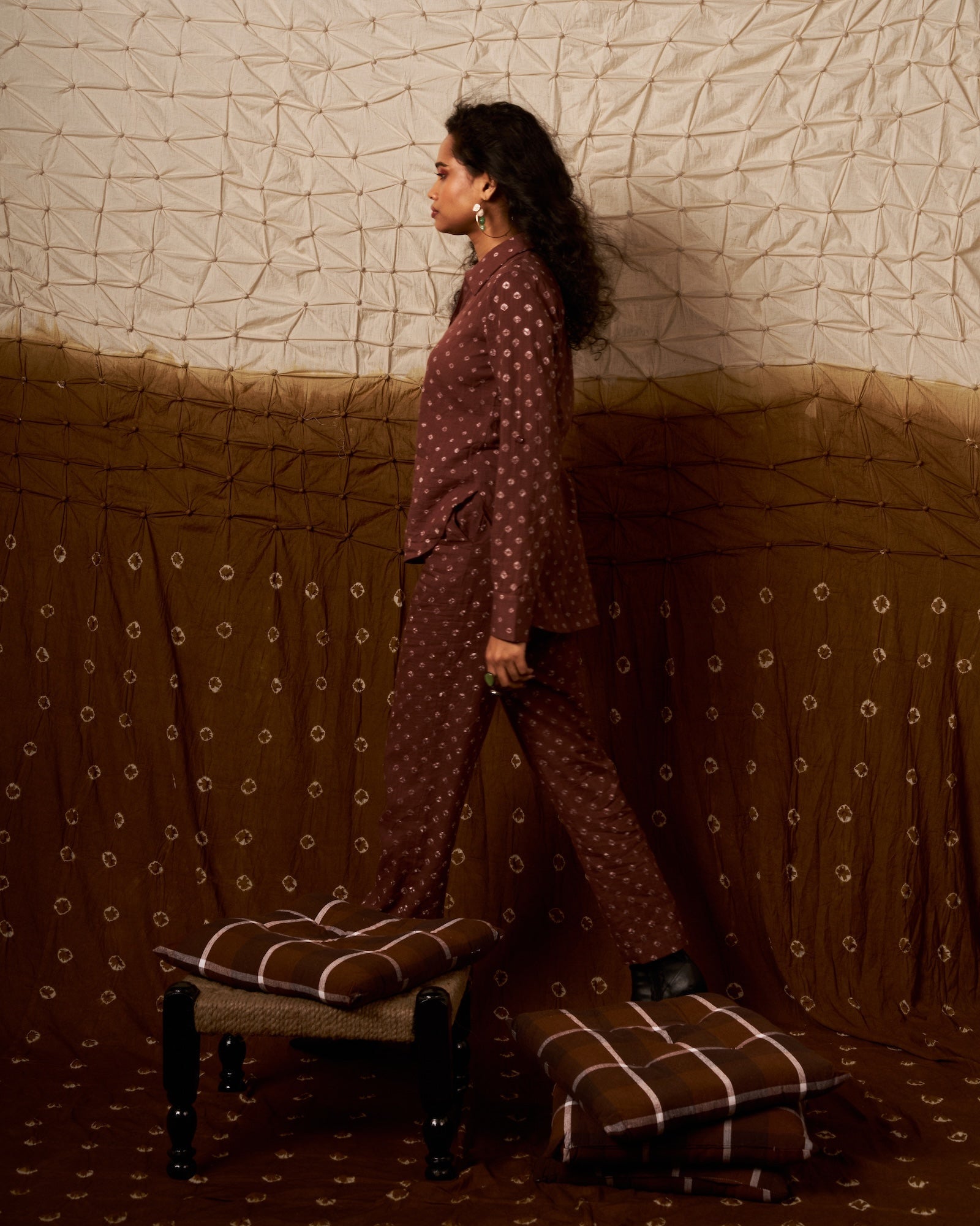 Artisan Brown Saumya Top | Bandhej on Cotton The House Of Ara