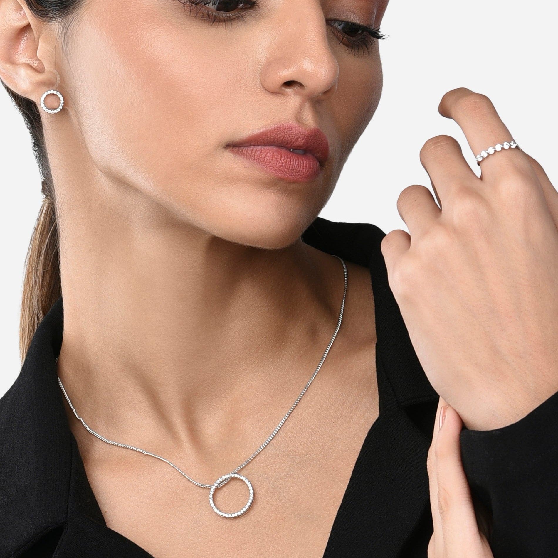 Allure Necklace + Earring + Ring Set | Stunning Sterling Silver Jewellery Set