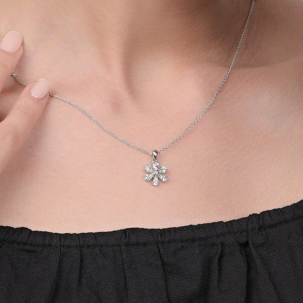 Blossom Pendant | Dainty Sterling Silver Flower Pendant Necklace