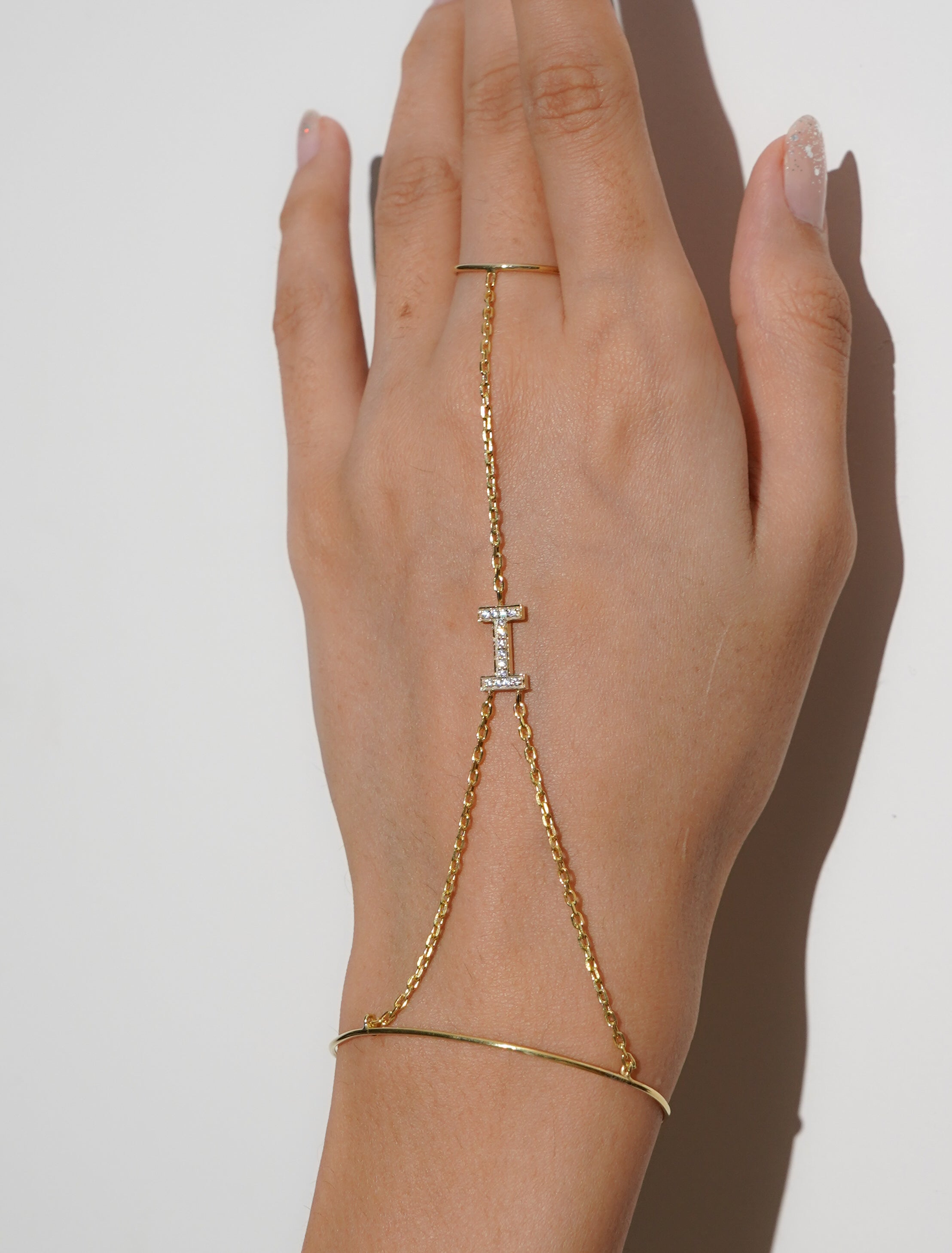 Aeria Minimal Hathphool | Stunning Sterling Silver Hand Chain Fian