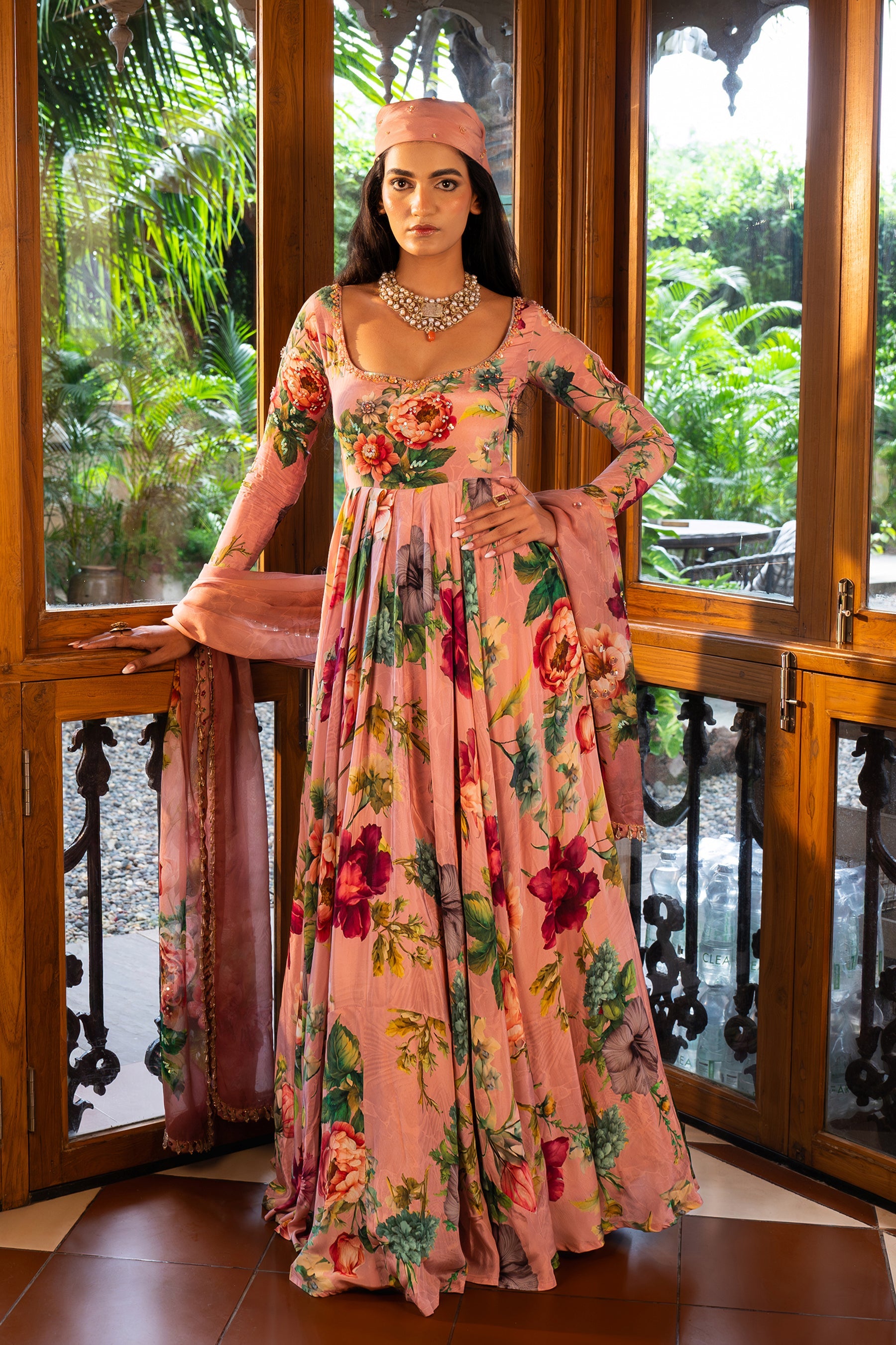 Dusty Rose Anarkali Set | Elegant Indian Occasion Wear 