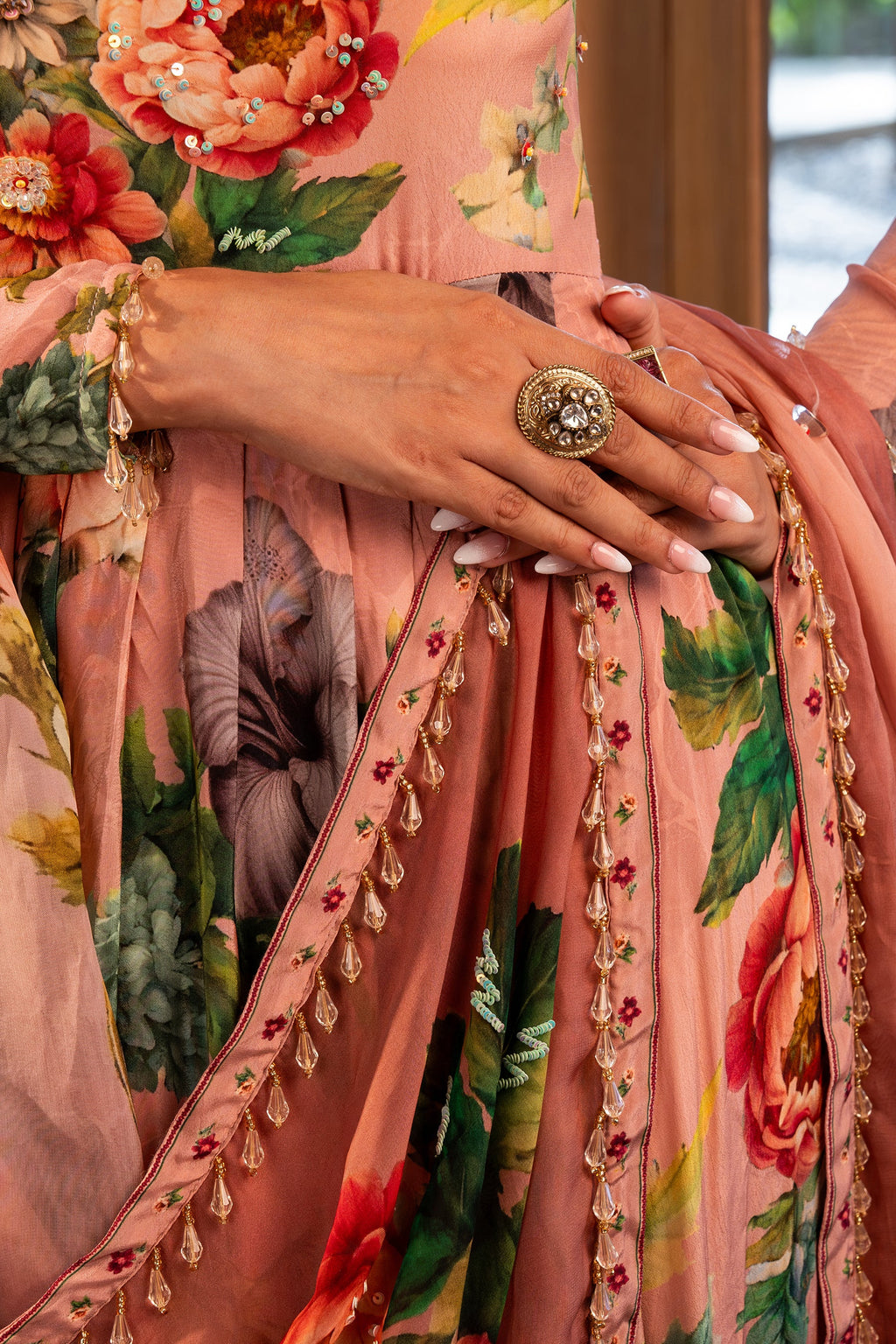 Dusty Rose Anarkali Set | Elegant Indian Occasion Wear 