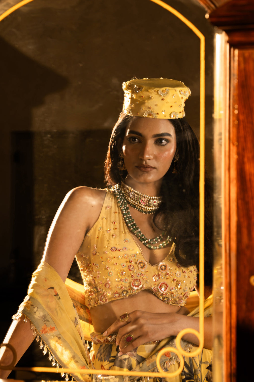 Misted Yellow Panelled Lehenga Set | Modern Indian Wedding & Occasion Wear 
