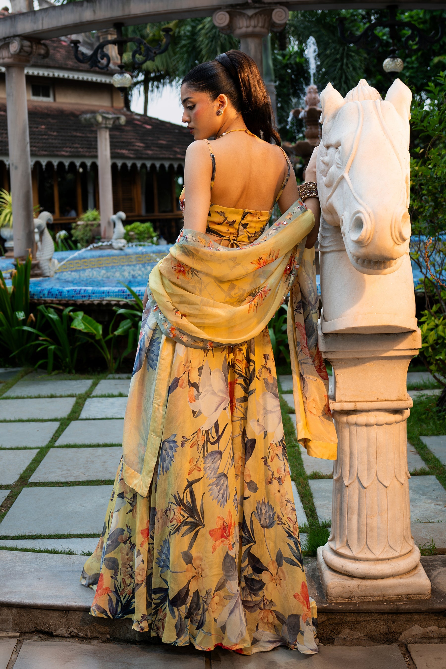 Misted Yellow Organza Lehenga Set | Modern Indian Wedding & Occasion Wear 