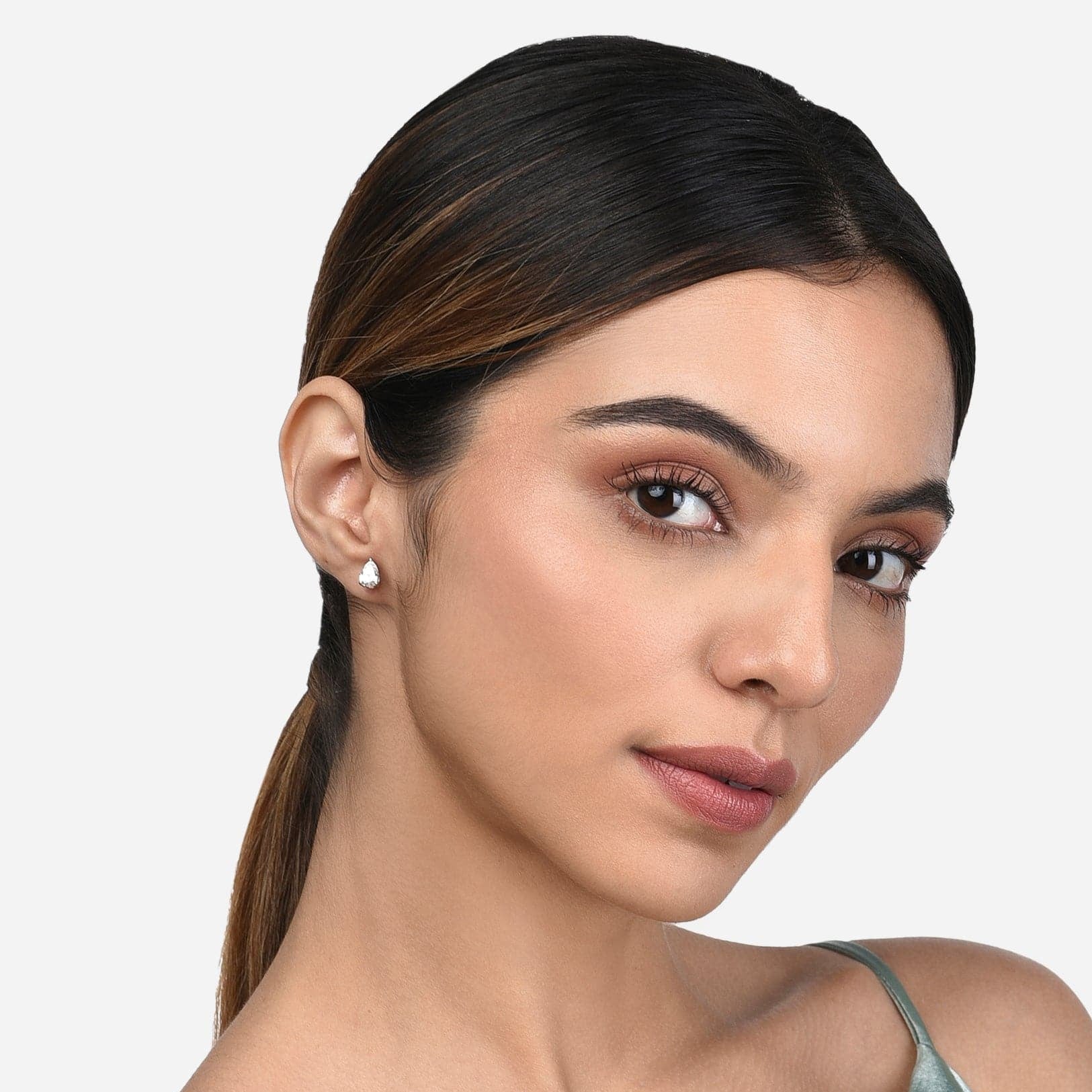 Dewdrop Studs | Timeless Sterling Silver Zircon Earrings