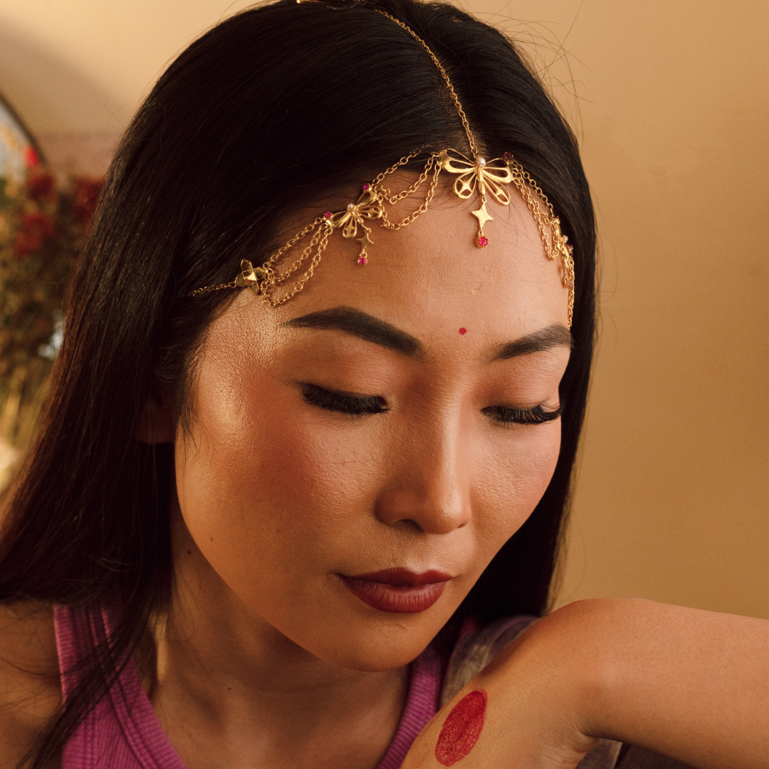 Drape of Wings Hair Ornament | Designer Contemporary Maang Tikka 
