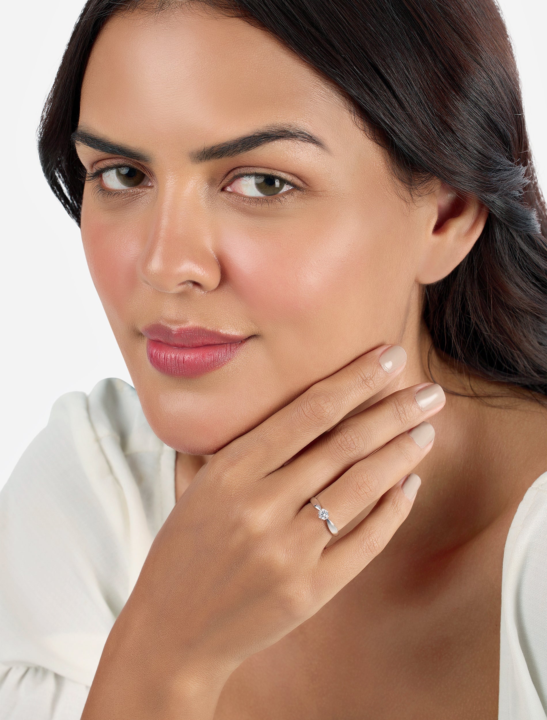 Day Star Ring | Tapered Solitaire Zircon Sterling Silver Adjustable Fian