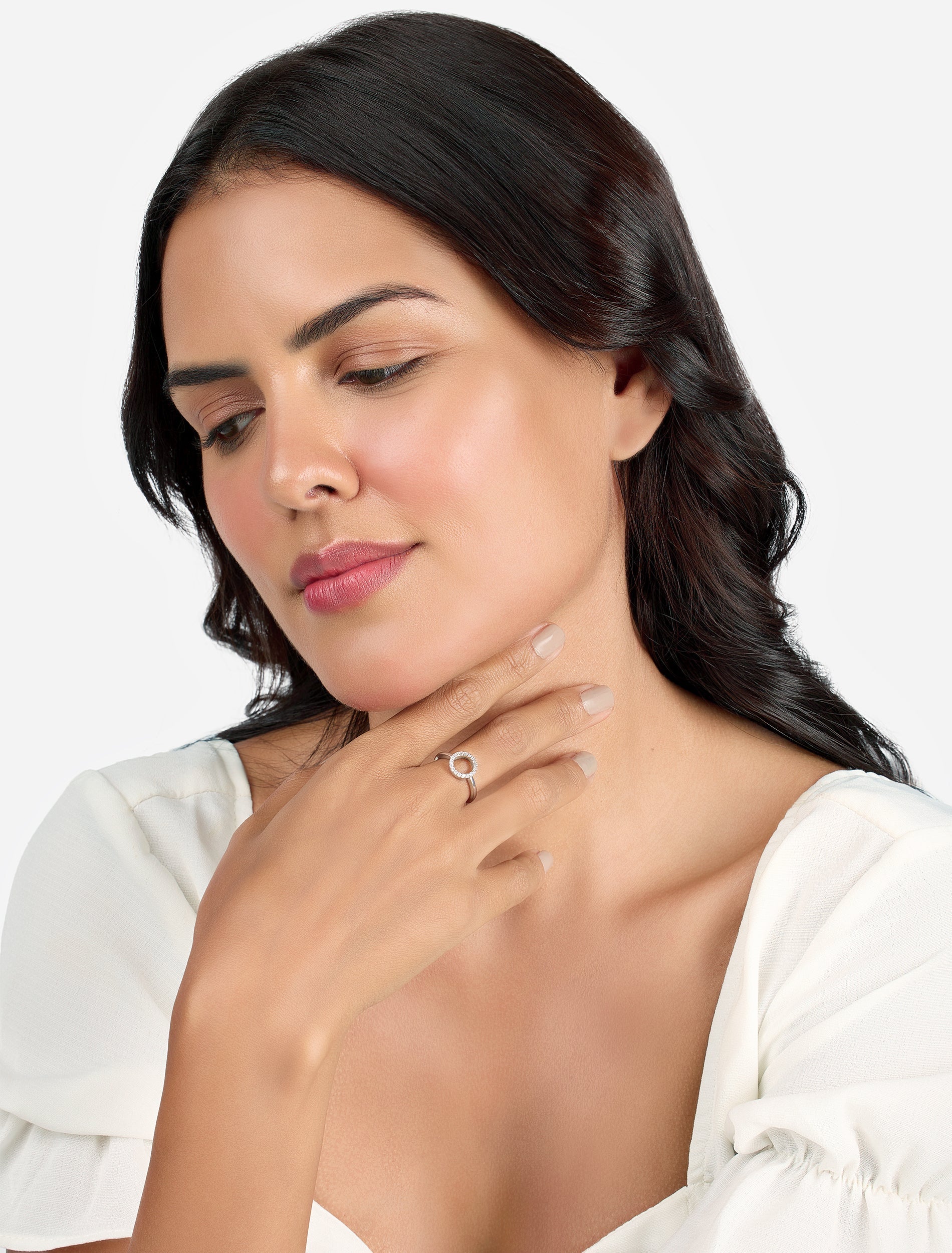 The Circle of Life Ring | Adjustable Sterling Silver Zircon Band Fian