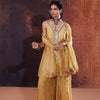 Gold Crush Tissue Sharara Set | Designer Indian Occasion Wear 