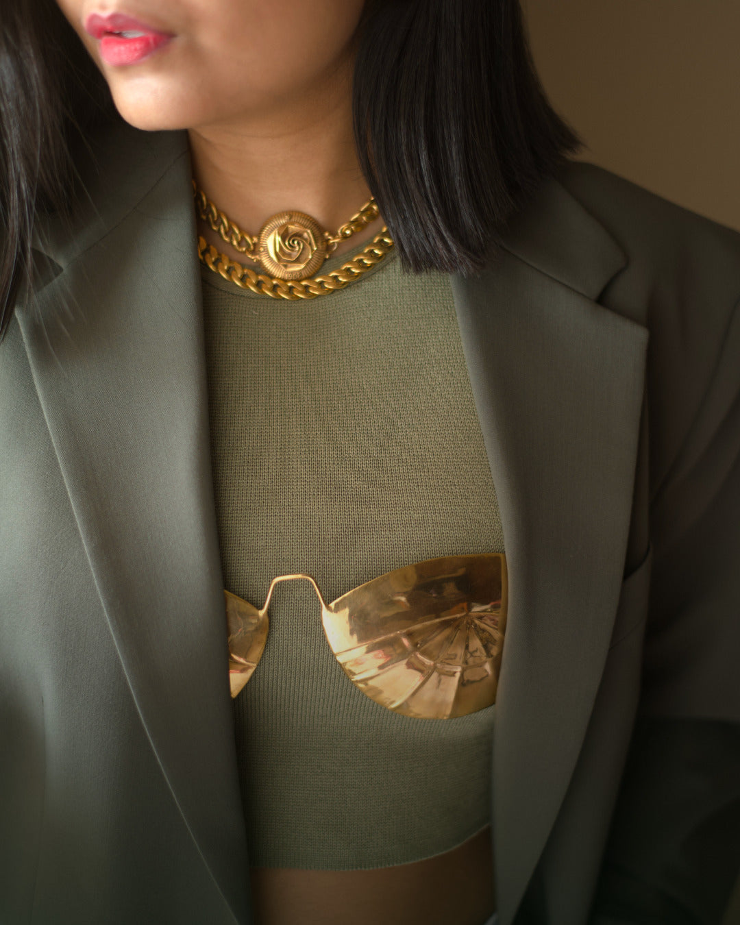 Golden Gleam Bralette | Heritage Inspired Statement Bralette 