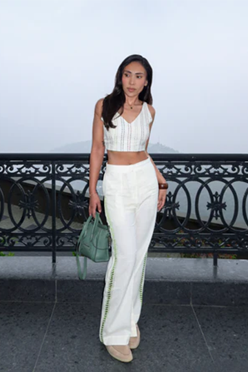 Wide Leg Trousers | Kantha Stitch Detail Pants The House Of Ara