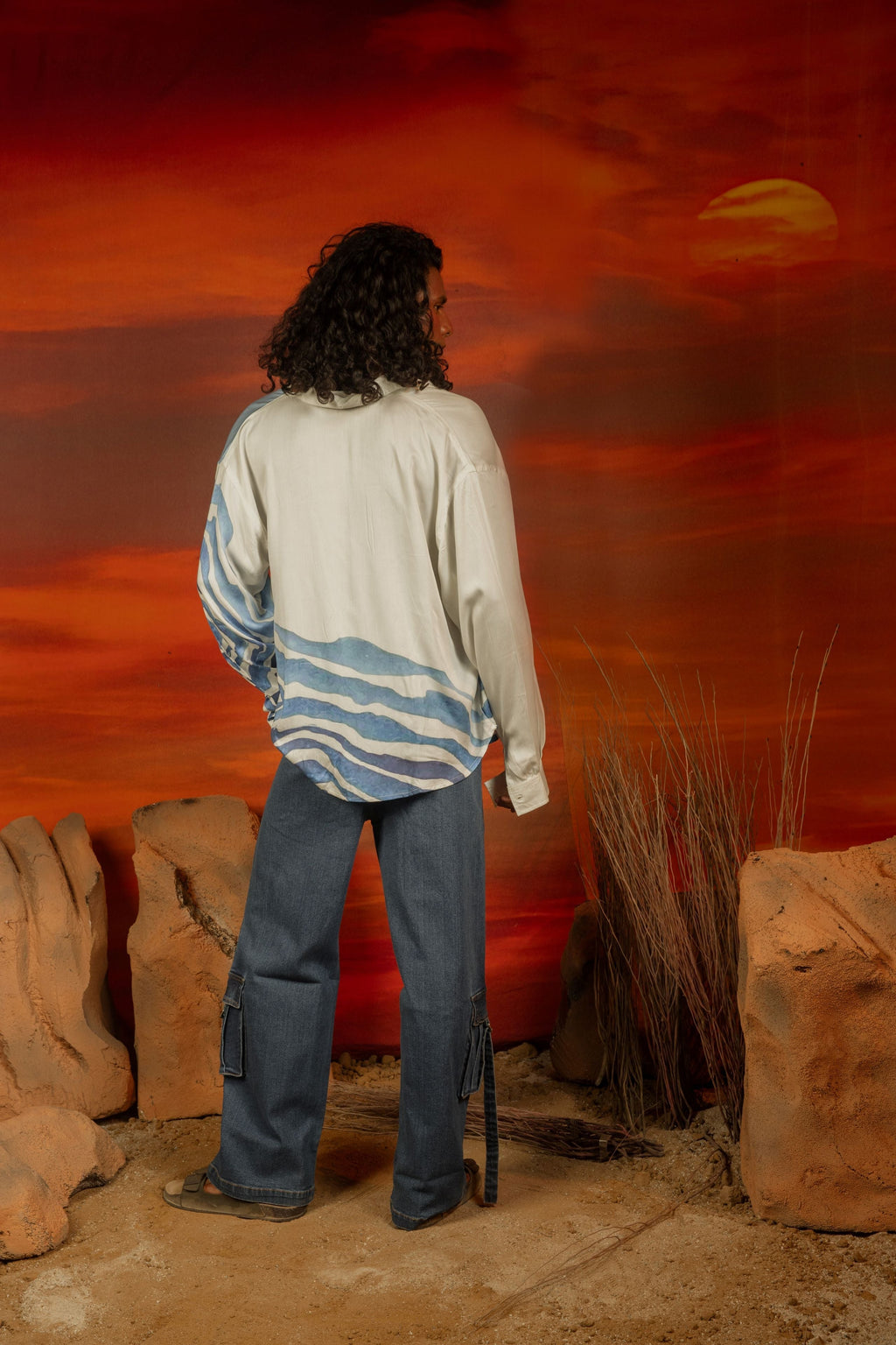 Marina Classic Shirt | Coastal-Inspired Modal Silk Satin Shirt with Turtle Embroidery Vasavi