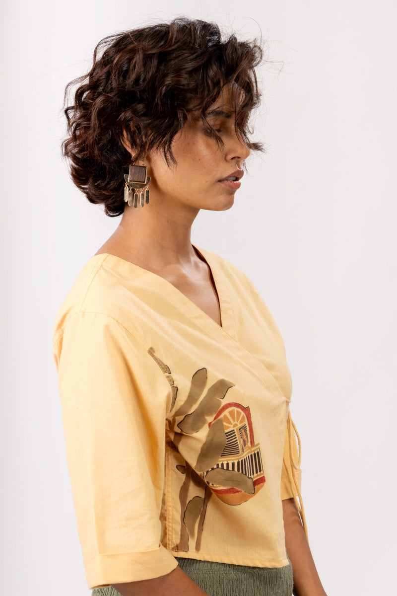 Amber Nako Top | Hand-Painted Wrap Top Asaii