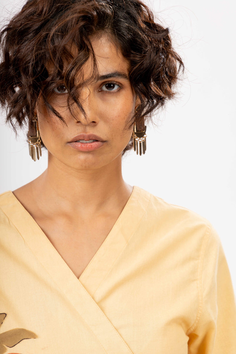 Amber Nako Top | Hand-Painted Wrap Top Asaii