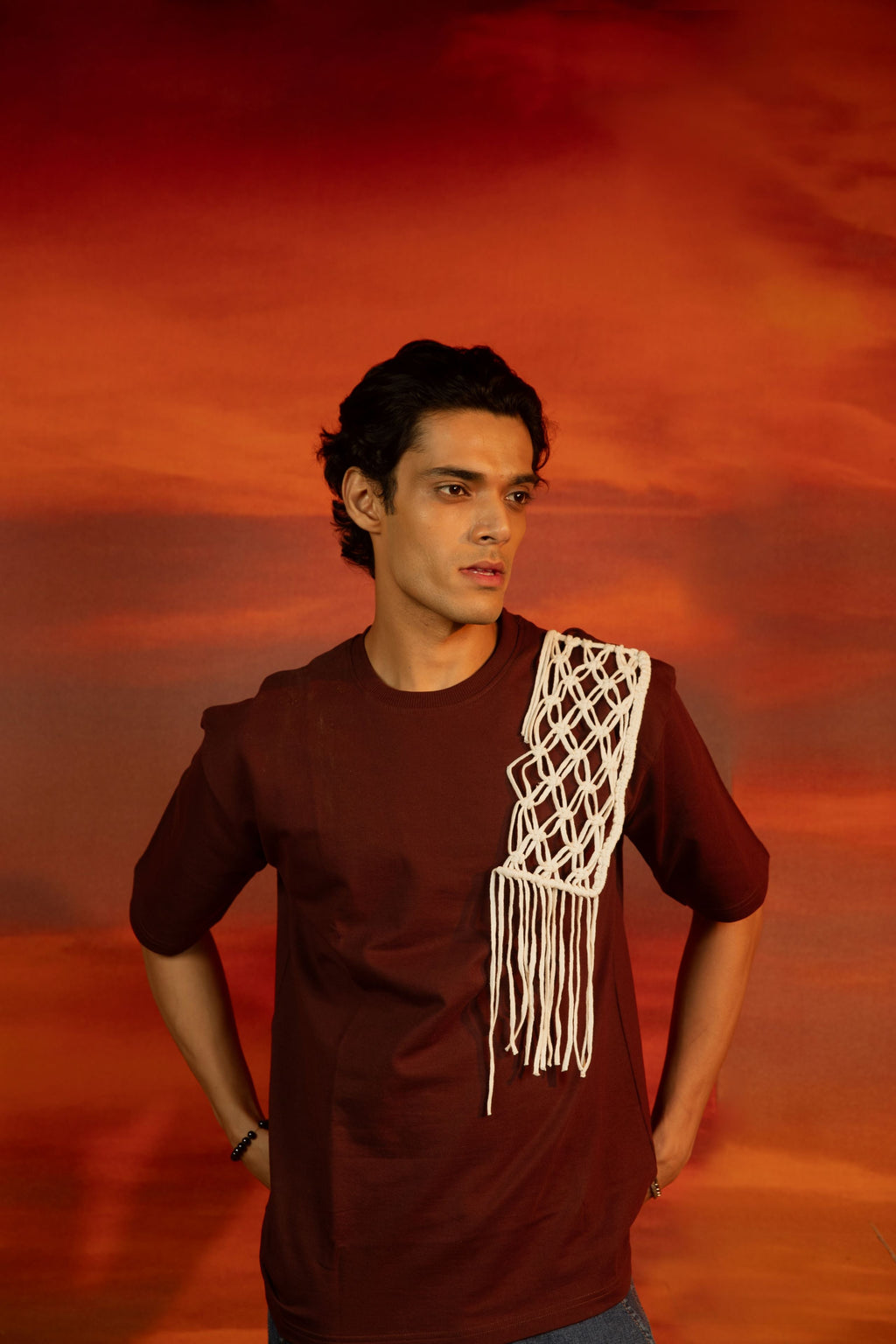 Macramé Patchwork Tee | Artisanal Everyday T-Shirt Vasavi
