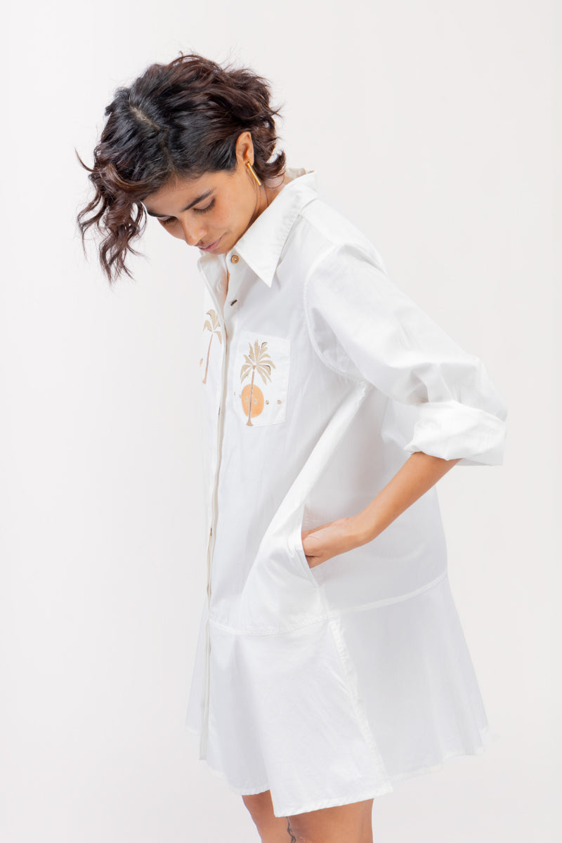 Aaram Dress | Hand-Painted Shirt Dress Asaii