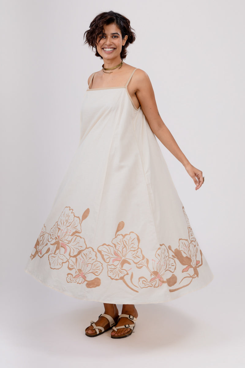 Aasmani Dress | Hand-Painted Spaghetti Dress Asaii