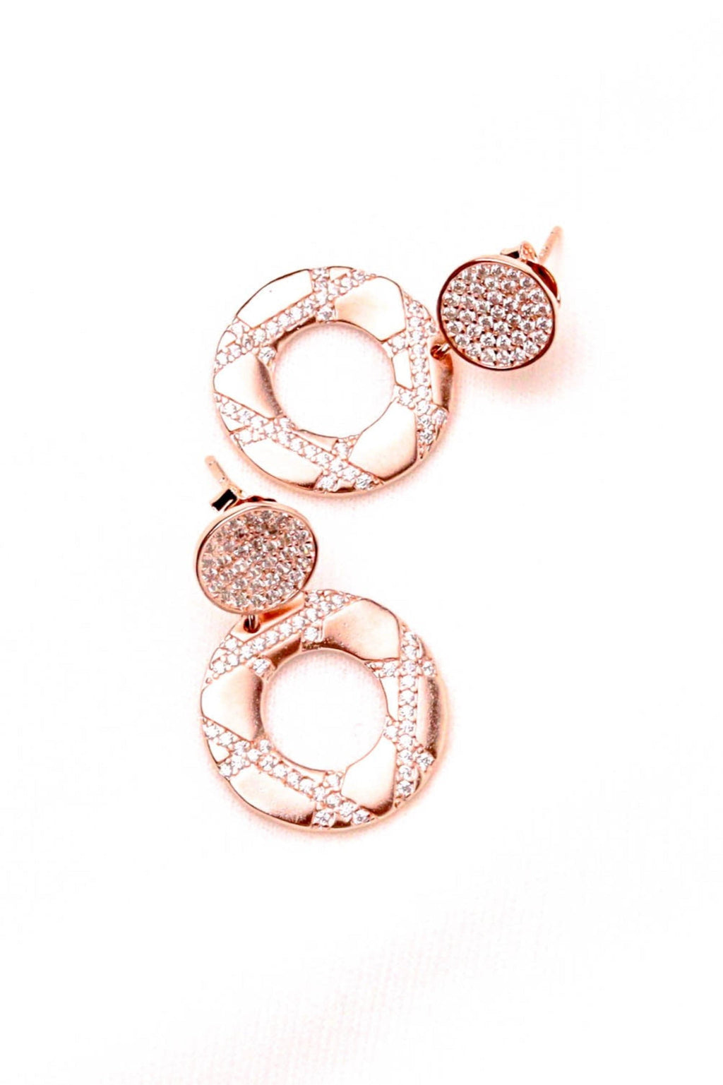 Graha Earrings | Designer Rosé Sterling Silver Dangle Earrings 