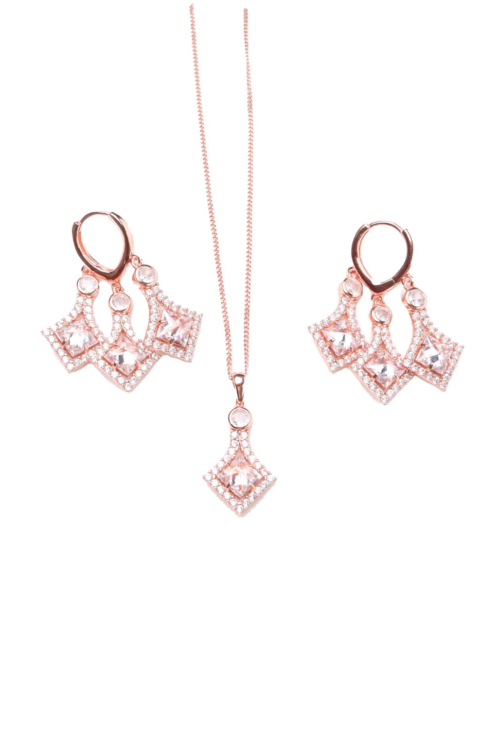 Gilded Petal Earring & Necklace Set | Stunning Indian Occasion Sterling Silver Jewellery Set