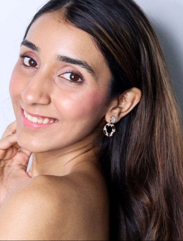 Graha Earrings | Designer Rosé Sterling Silver Dangle Earrings 