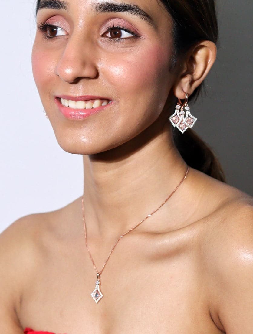 Gilded Petal Earring & Necklace Set | Stunning Indian Occasion Sterling Silver Jewellery Set