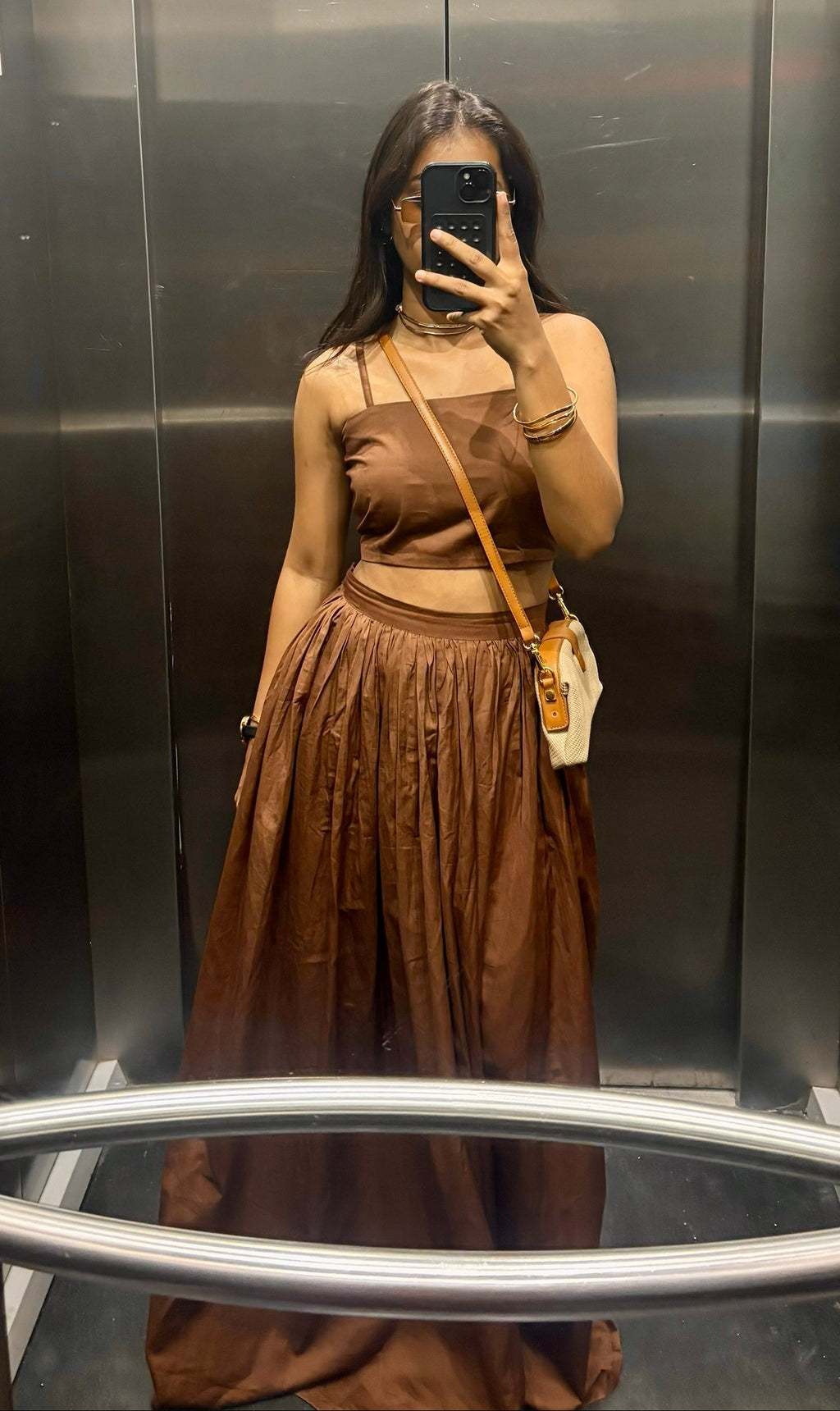 Brown Top & Skirt Set | Designer Indo-Western Wedding & Occasion Wear 