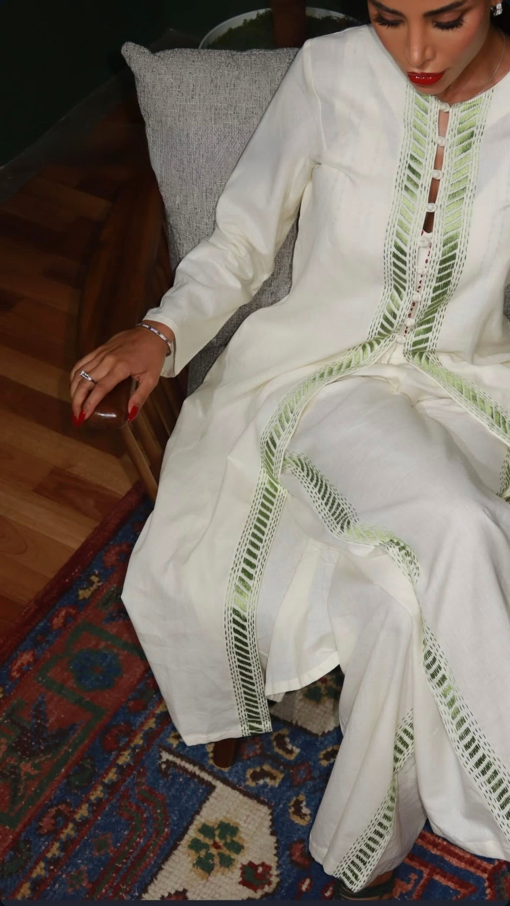 Wide Leg Trousers | Kantha Stitch Detail Pants The House Of Ara