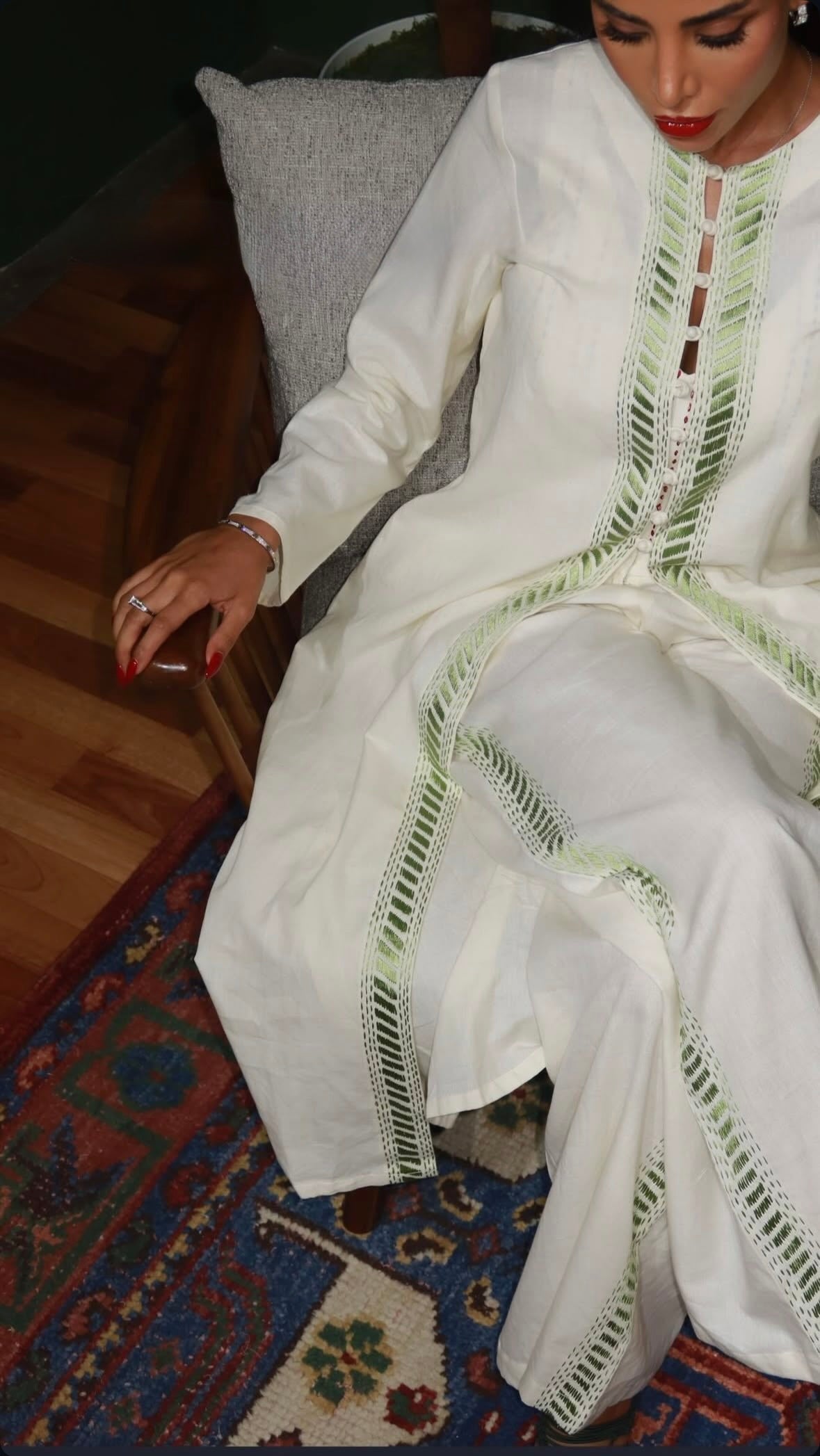 Wide Leg Trousers | Kantha Stitch Detail Pants The House Of Ara