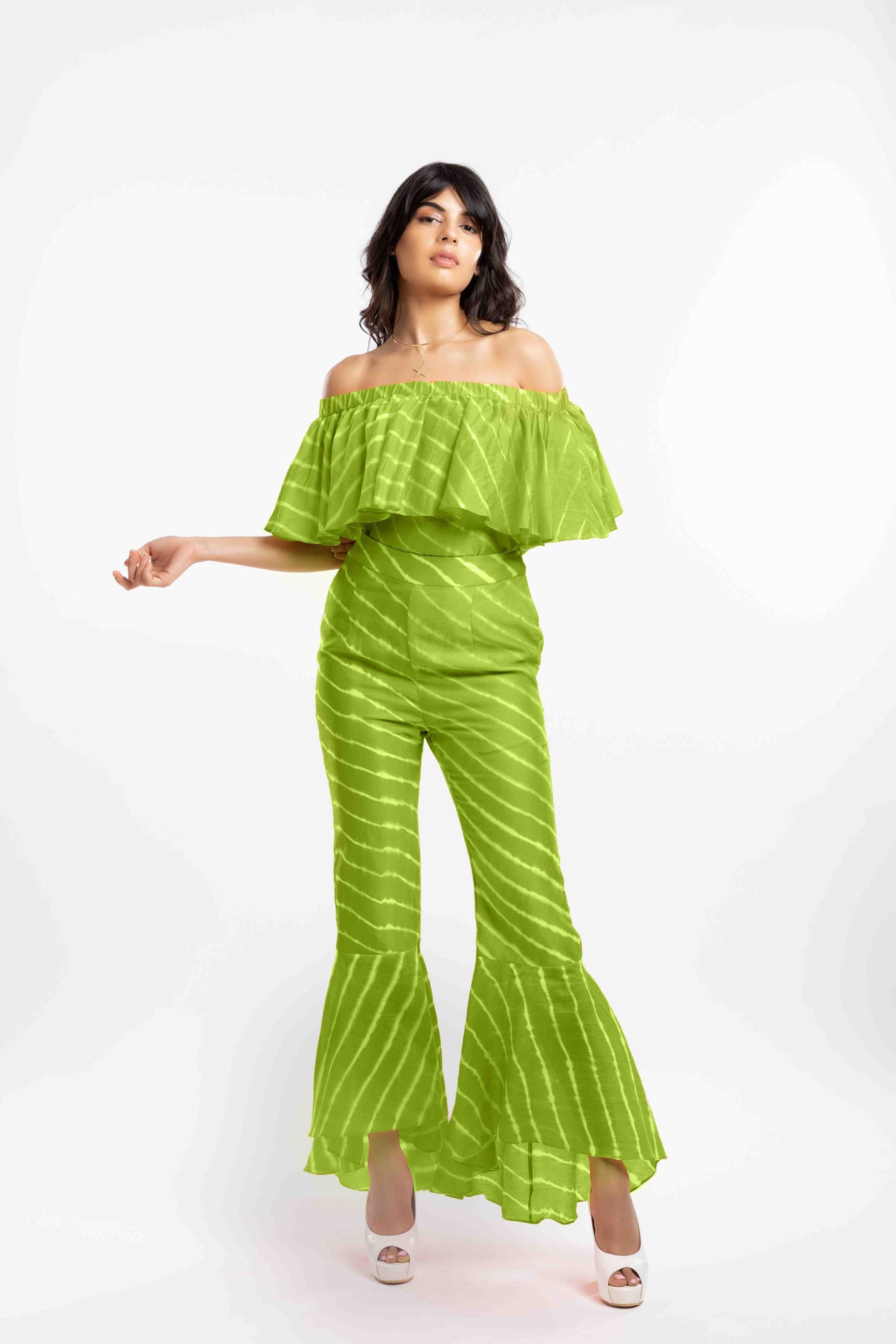 Off-Shoulder Top | Tie-Dye Chanderi Top The House Of Ara